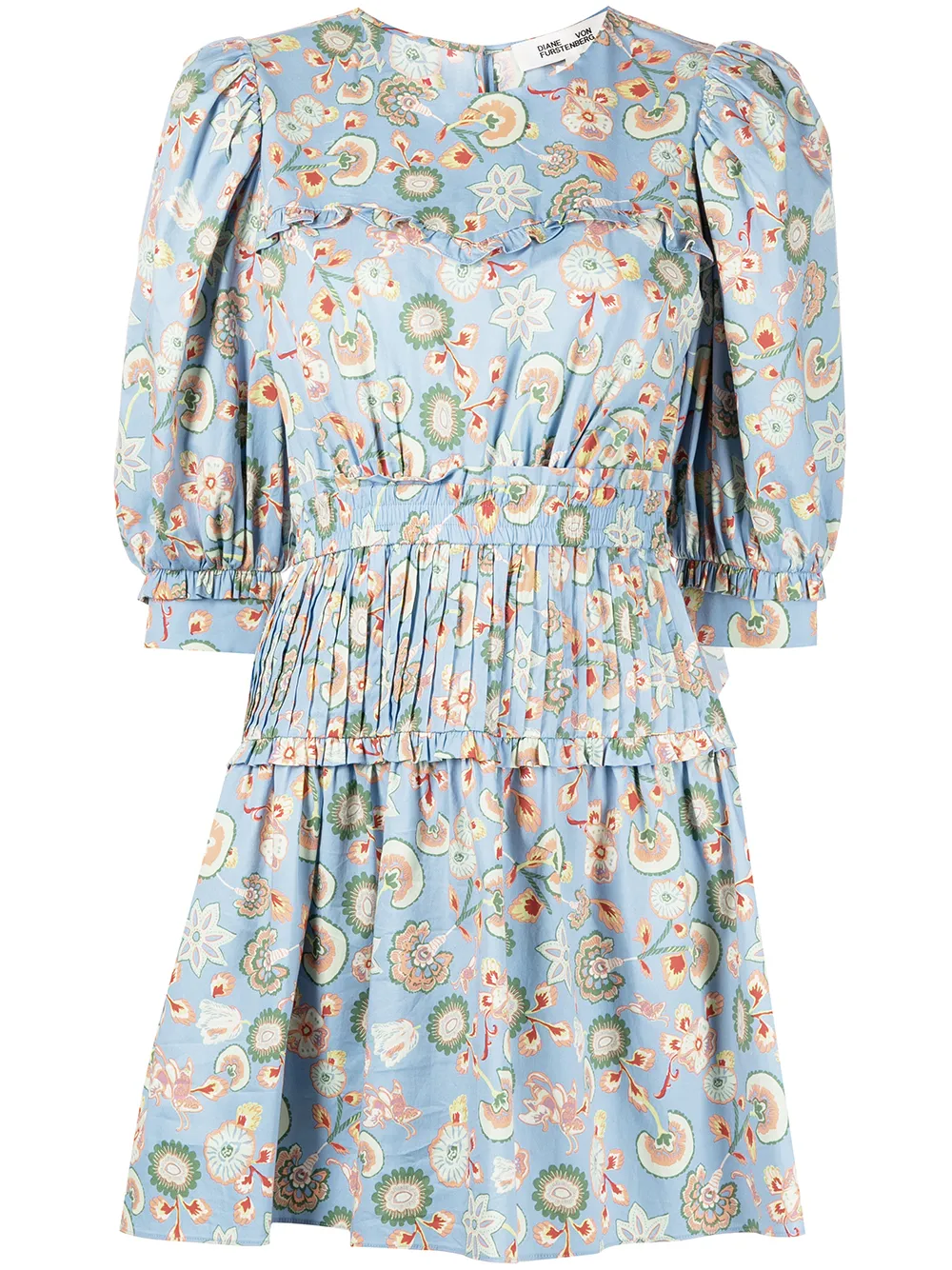 

DVF Diane von Furstenberg vestido corto Phoebe con estampado floral - Azul