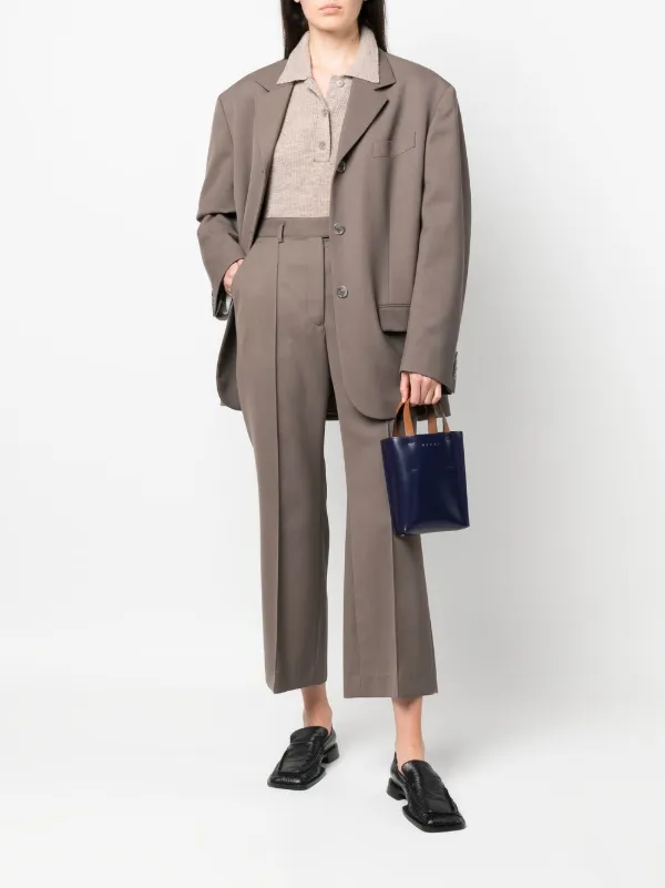 Marni Museo Nano Leather Tote Bag | Blue | FARFETCH CA