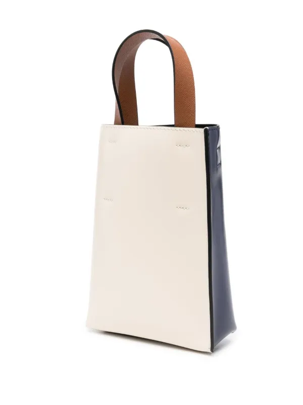 Marni Museo Nano Leather Tote Bag | Blue | FARFETCH CA