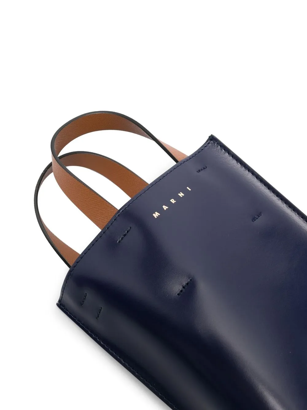 ★【MARNI】 Museo Nano Tote Bag★ Museo Nano Bag in brown and black leather | Marni