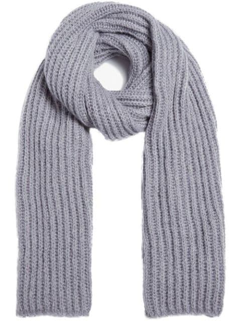 Apparis long ribbed-knit scarf