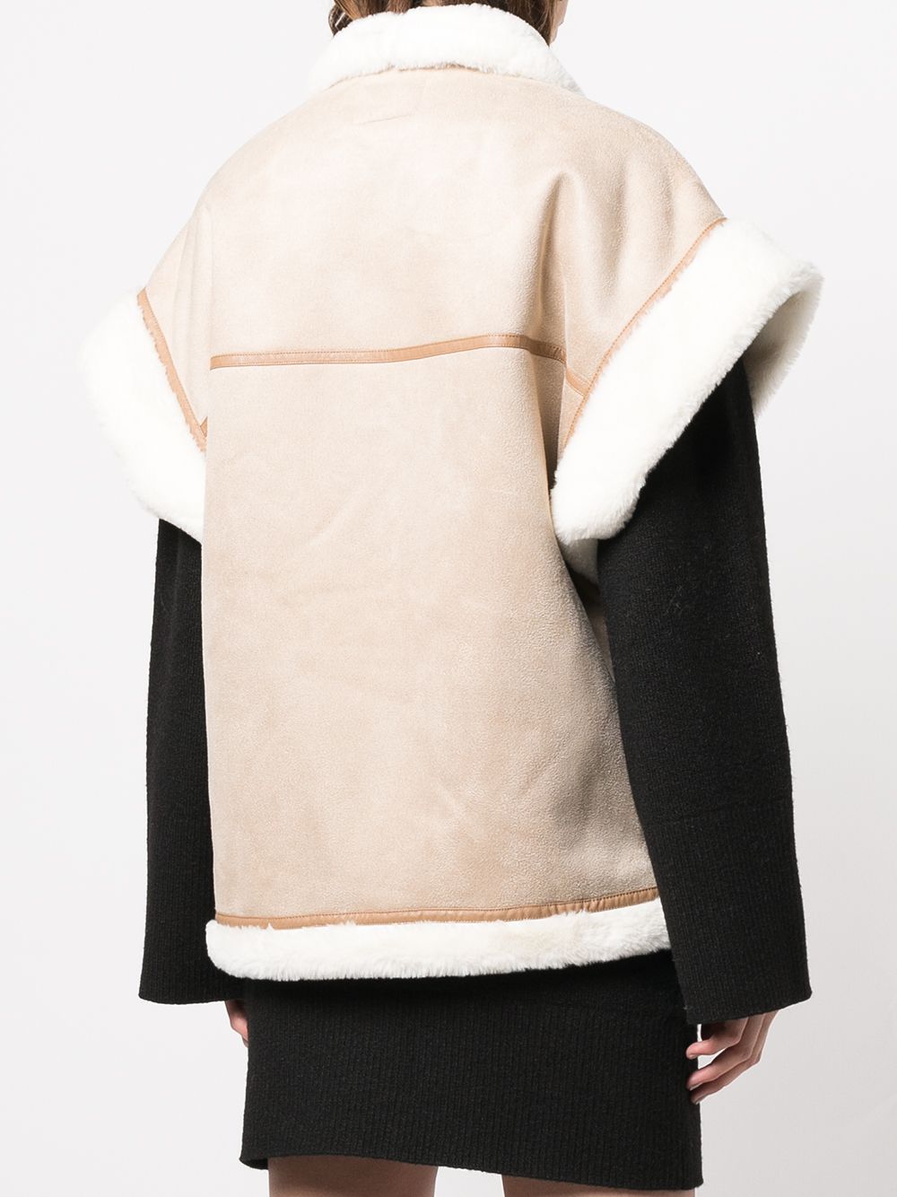 Apparis cap-sleeves faux-shearling Coat - Farfetch