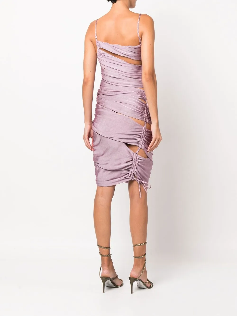 Isa Boulder cutout Detailed Ruched Dress Farfetch