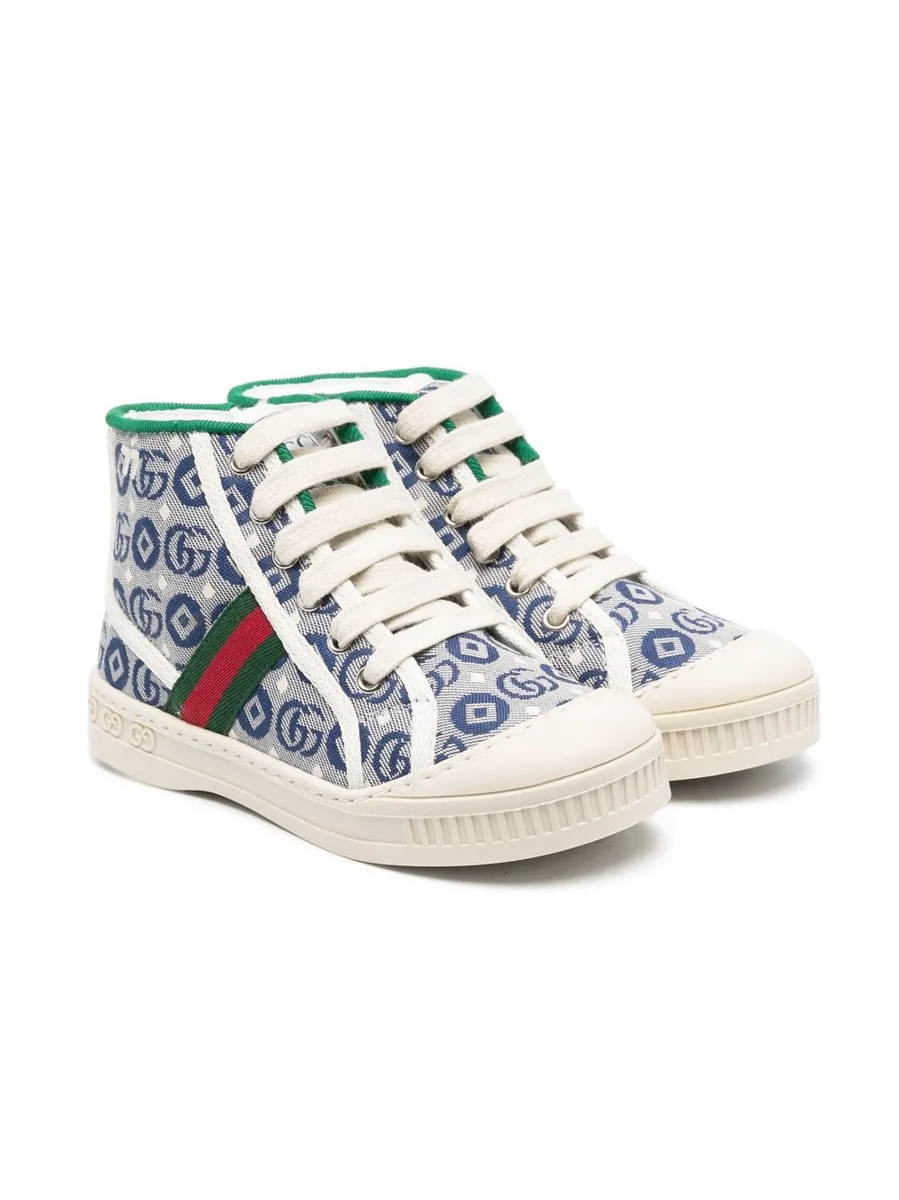 

Gucci Kids tenis altos GG - Azul