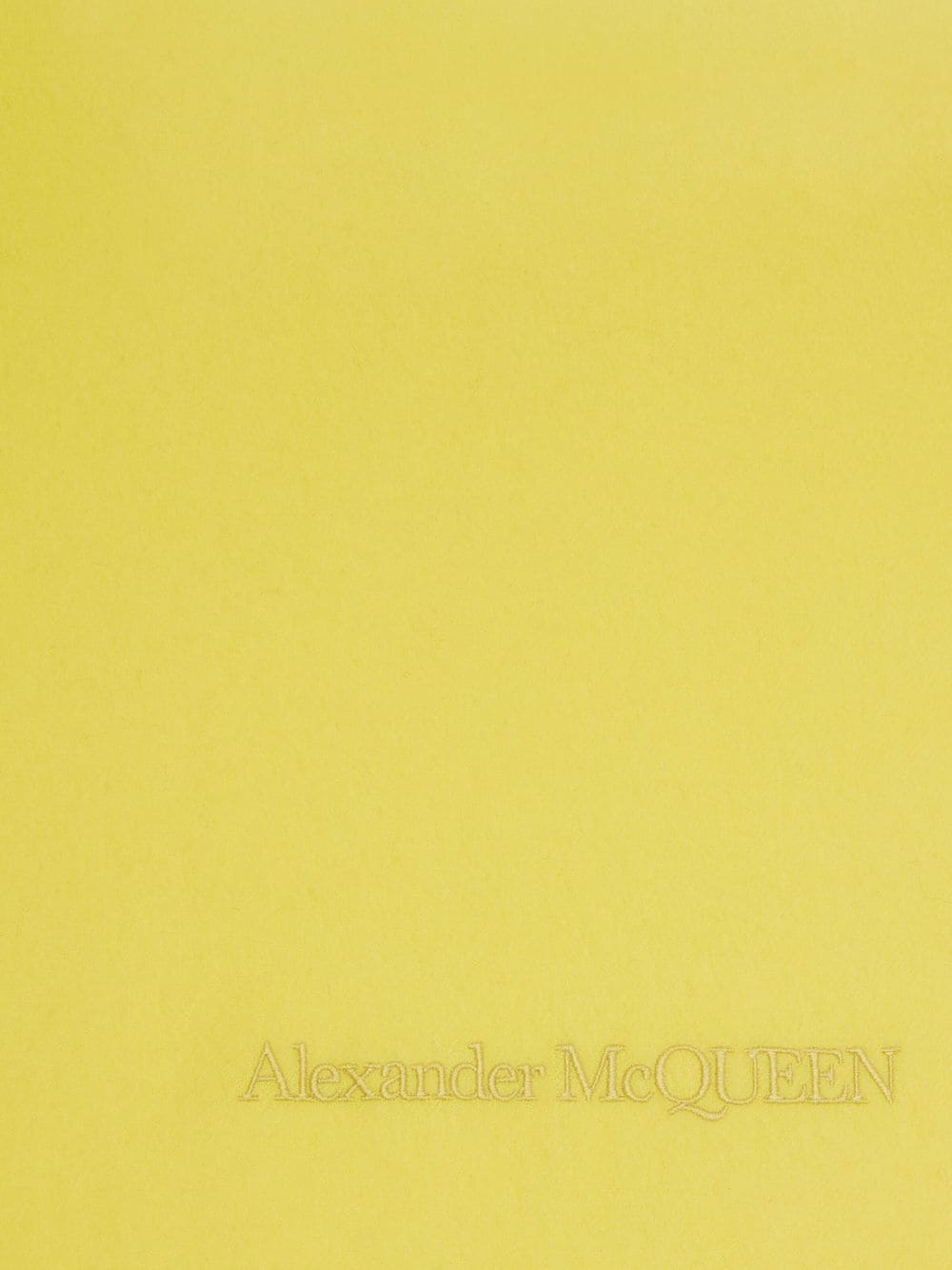 Shop Alexander Mcqueen Fringe-trimmed Cashmere Scarf In Yellow