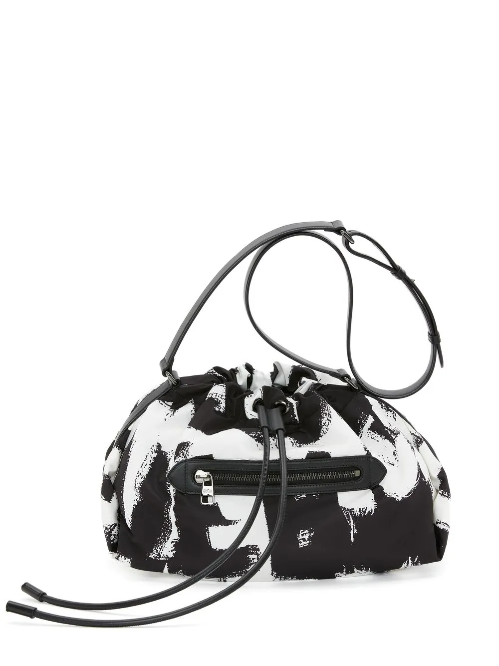 

Alexander McQueen logo-print drawstring shoulder bag - Black