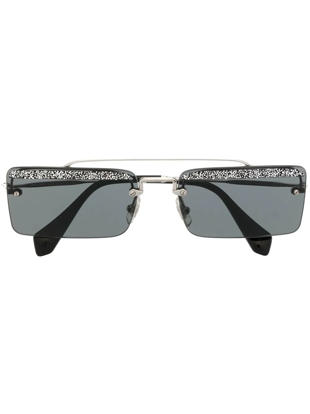 

Miu Miu Eyewear lentes de sol con armazón rectangular - Negro