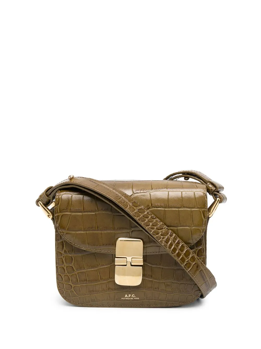 

A.P.C. bolsa crossbody con efecto de piel de cocodrilo - Verde