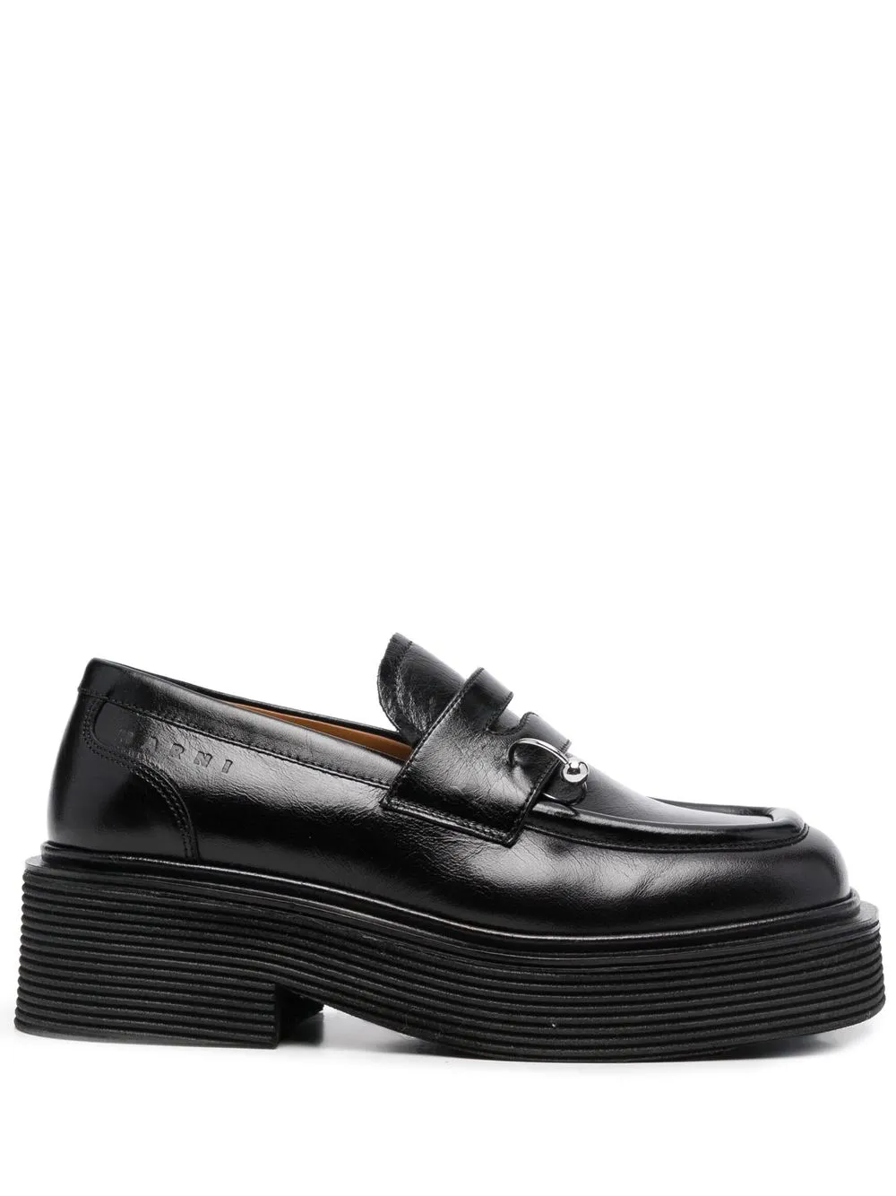 Marni piercing-detail leather loafers – Black