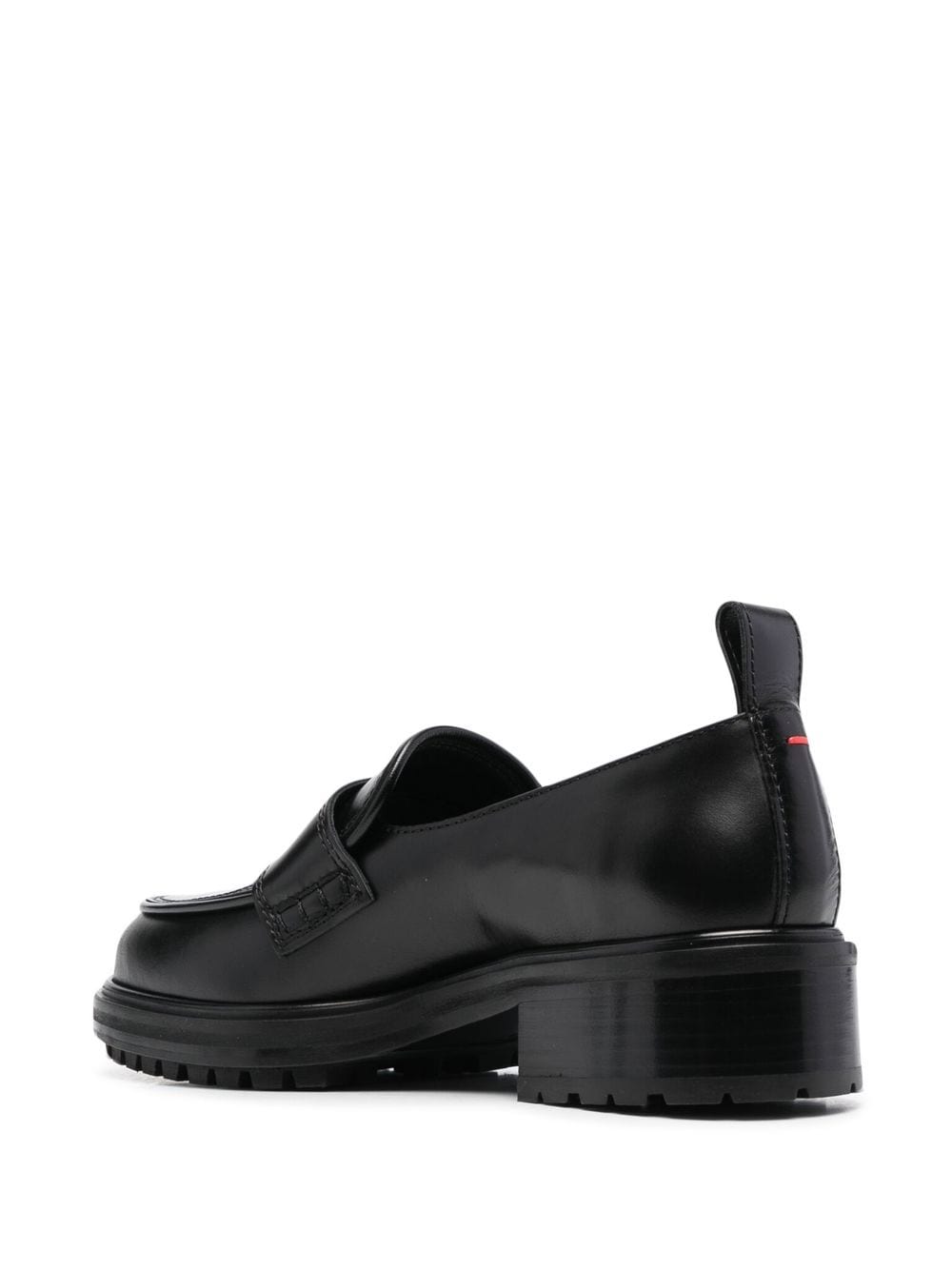 Shop Aeyde Penny-slot Leather Loafers In Schwarz