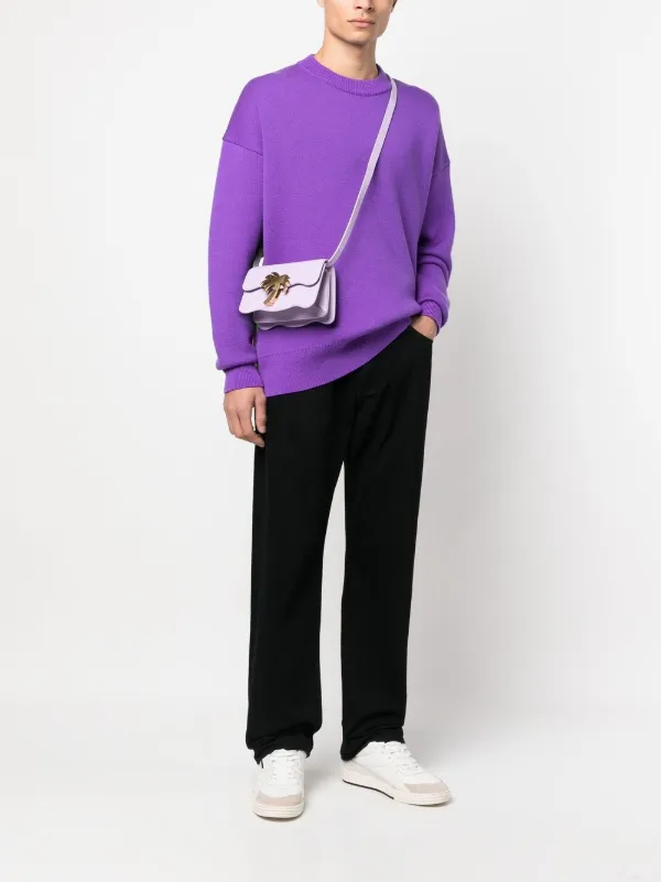 トートバッグ PALM ANGELS Women Shoulder Bags PWNA052S23FAB003 0330 Purple Palm Angels logo-plaque Shoulder Bag | Purple | FARFETCH