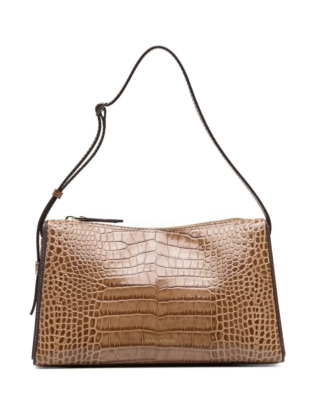 Brown croc shop shoulder bag