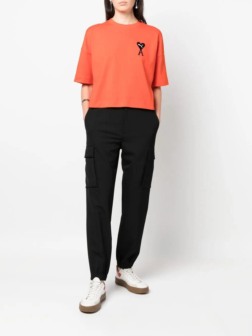 x AMI Paris embroidered logo T-shirt x AMI Paris embroidered logo T-shirt