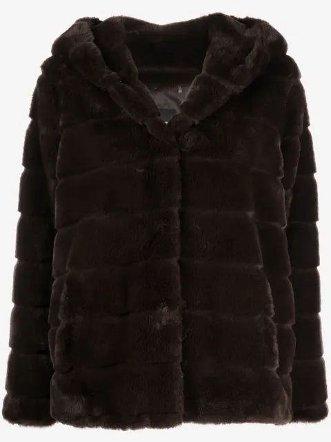 Apparis manteau en fourrure artificielle à capuche