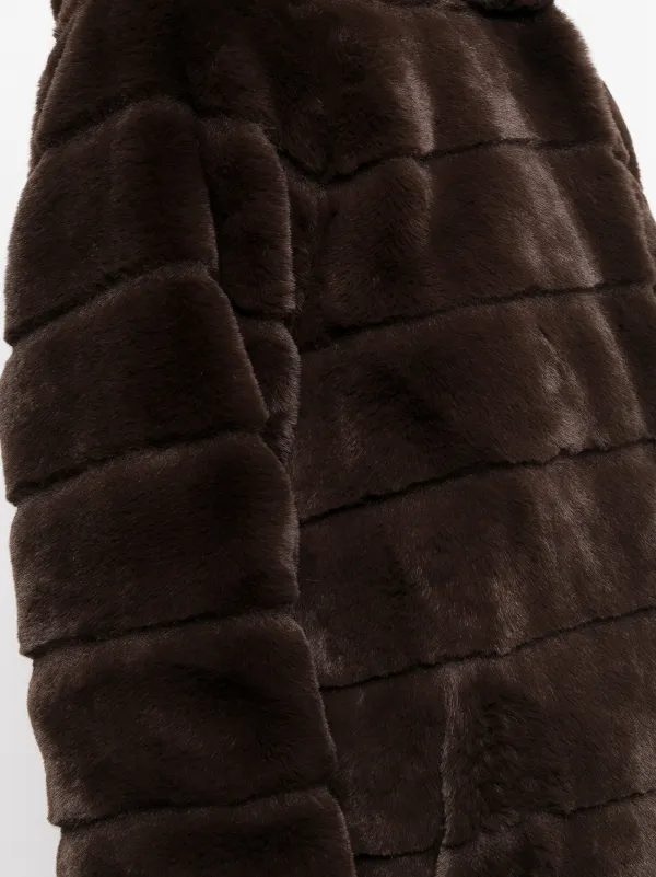 Apparis Hooded faux-fur Coat Brown FARFETCH IN