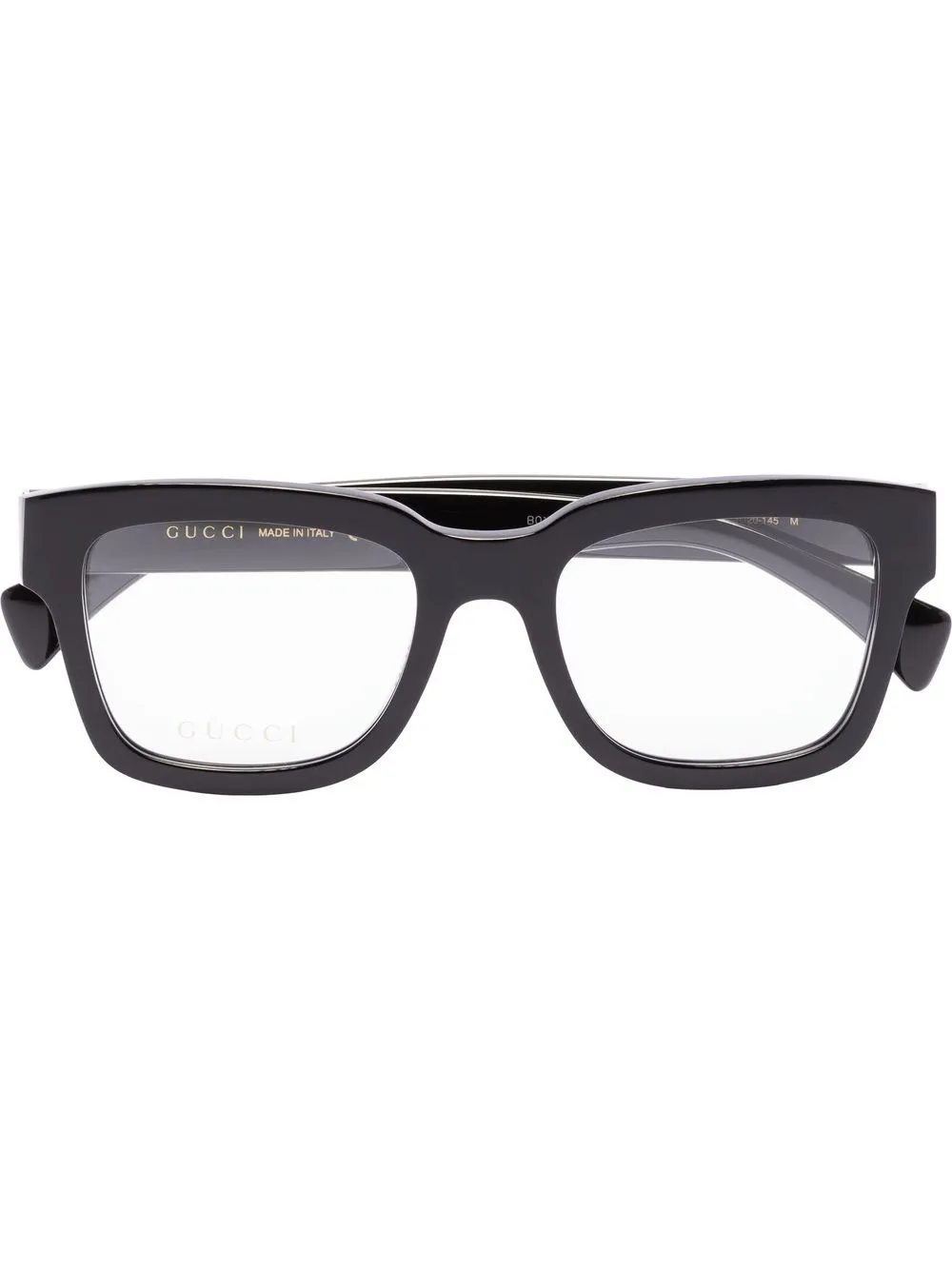 

Gucci Eyewear lentes con armazón cuadrada y logo - Negro