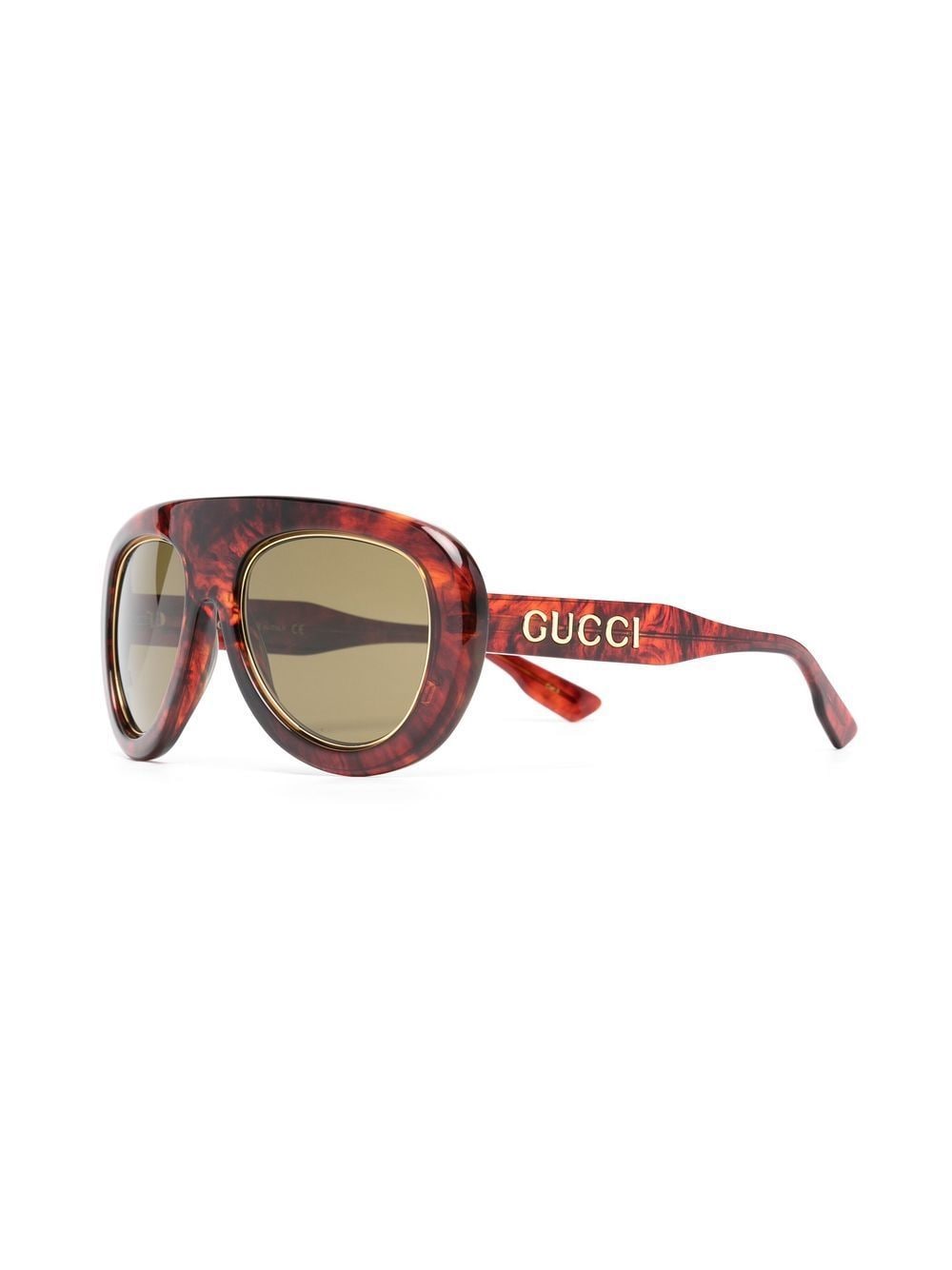 Gucci Eyewear Bril met piloten montuur - Bruin