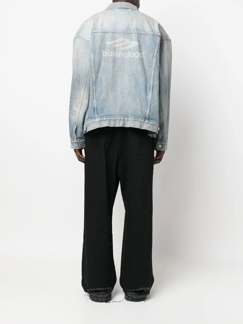 Balenciaga logo-print Denim Jacket - Farfetch