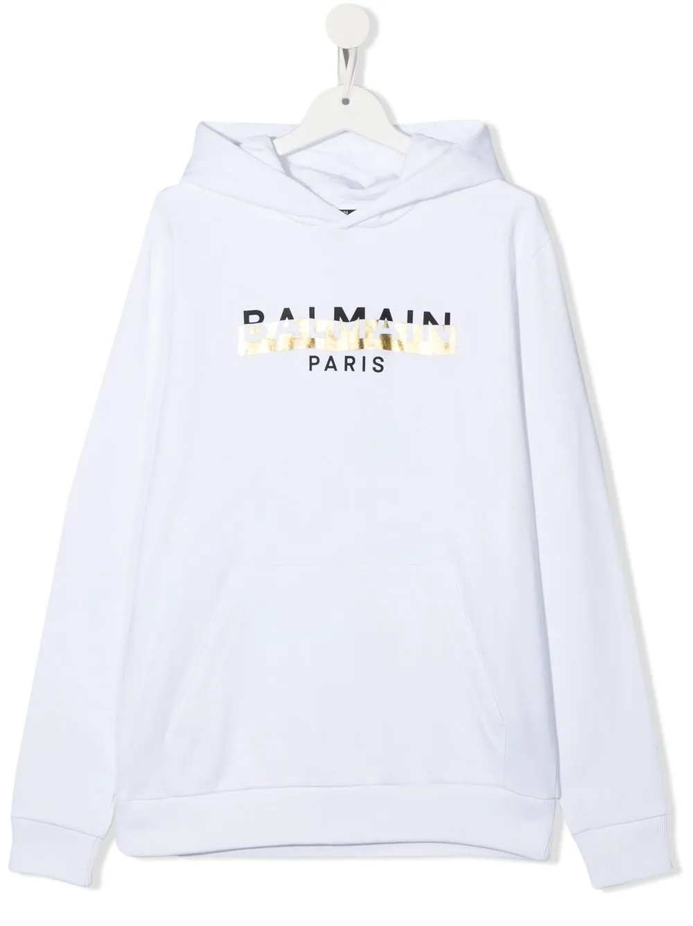 

Balmain Kids hoodie con logo estampado - Blanco