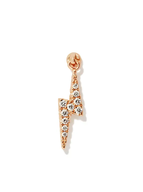 MARIA TASH aretes con dije Lightning Bolt en oro rosa de 18kt
