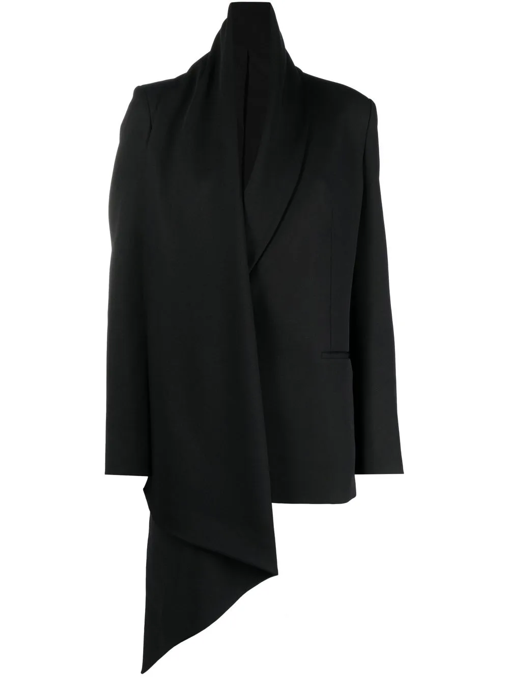 

GIA STUDIOS detachable-scarf draped blazer - BLACK