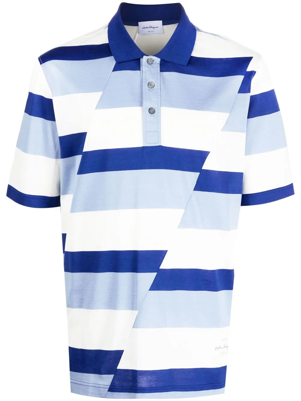 

Salvatore Ferragamo playera con rayas estampadas - Azul