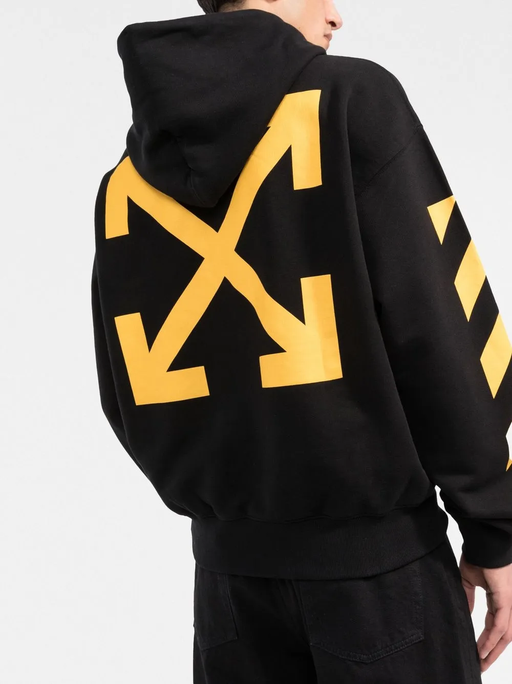 Off white hoodie black hotsell and yellow