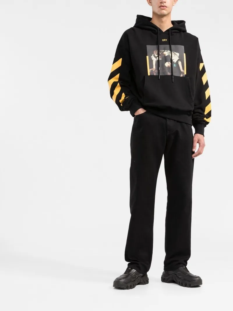 Off-White Caravaggio-print hoodie black 