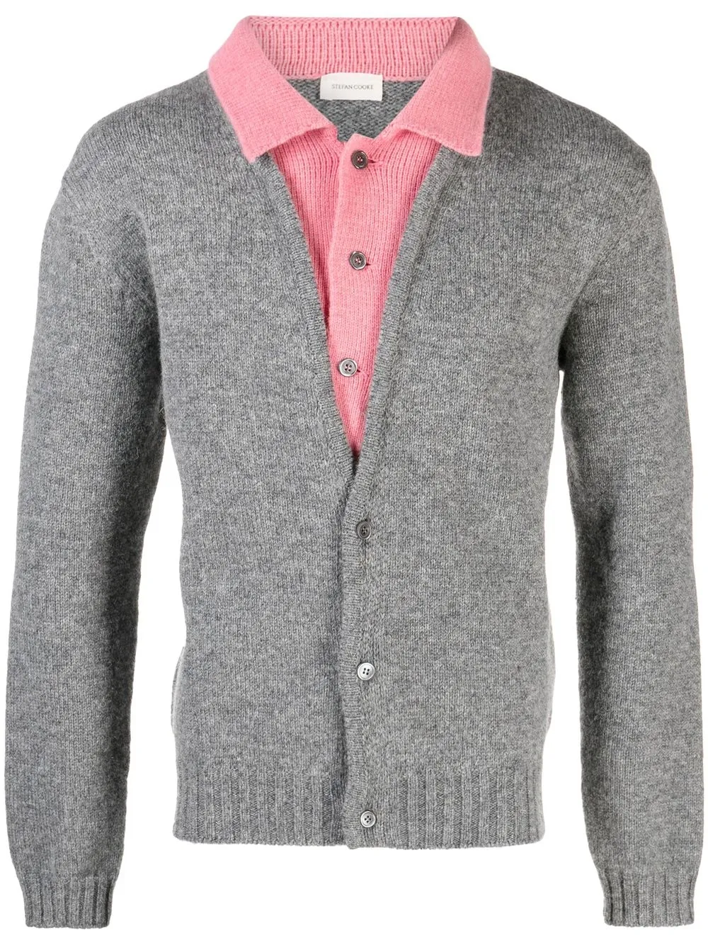 Stefan Cooke layered wool cardigan - Grey