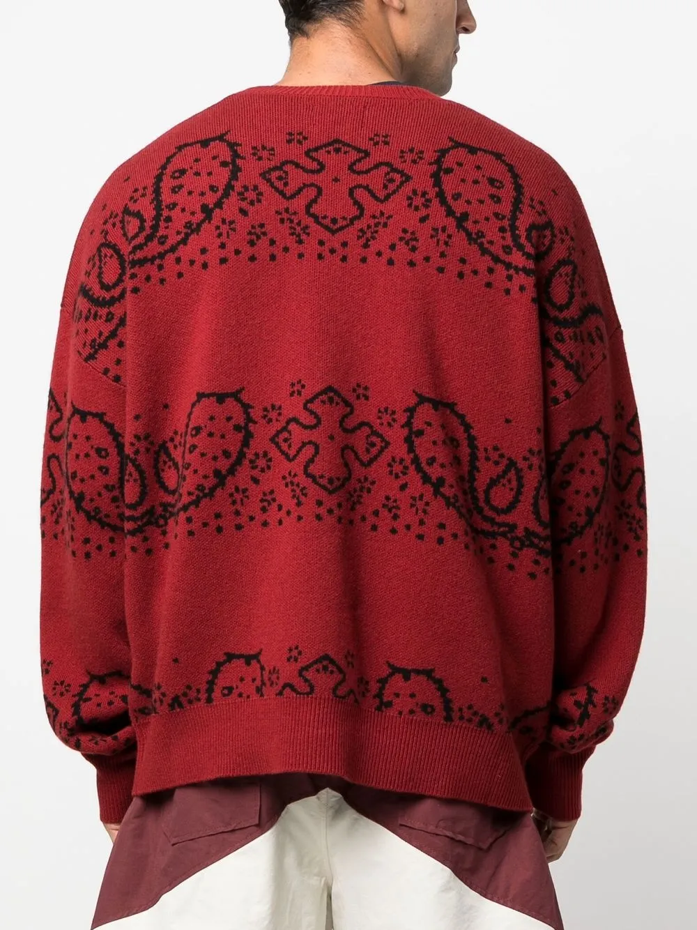 Rhude Red Bandana Pattern Cardigan In Red