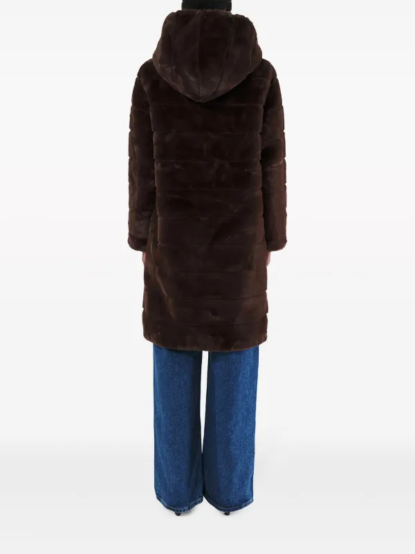 Fuzzy hooded coat sales