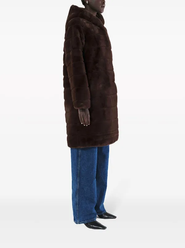 Fuzzy hooded coat best sale