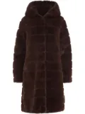 Apparis faux-fur hooded coat - Brown