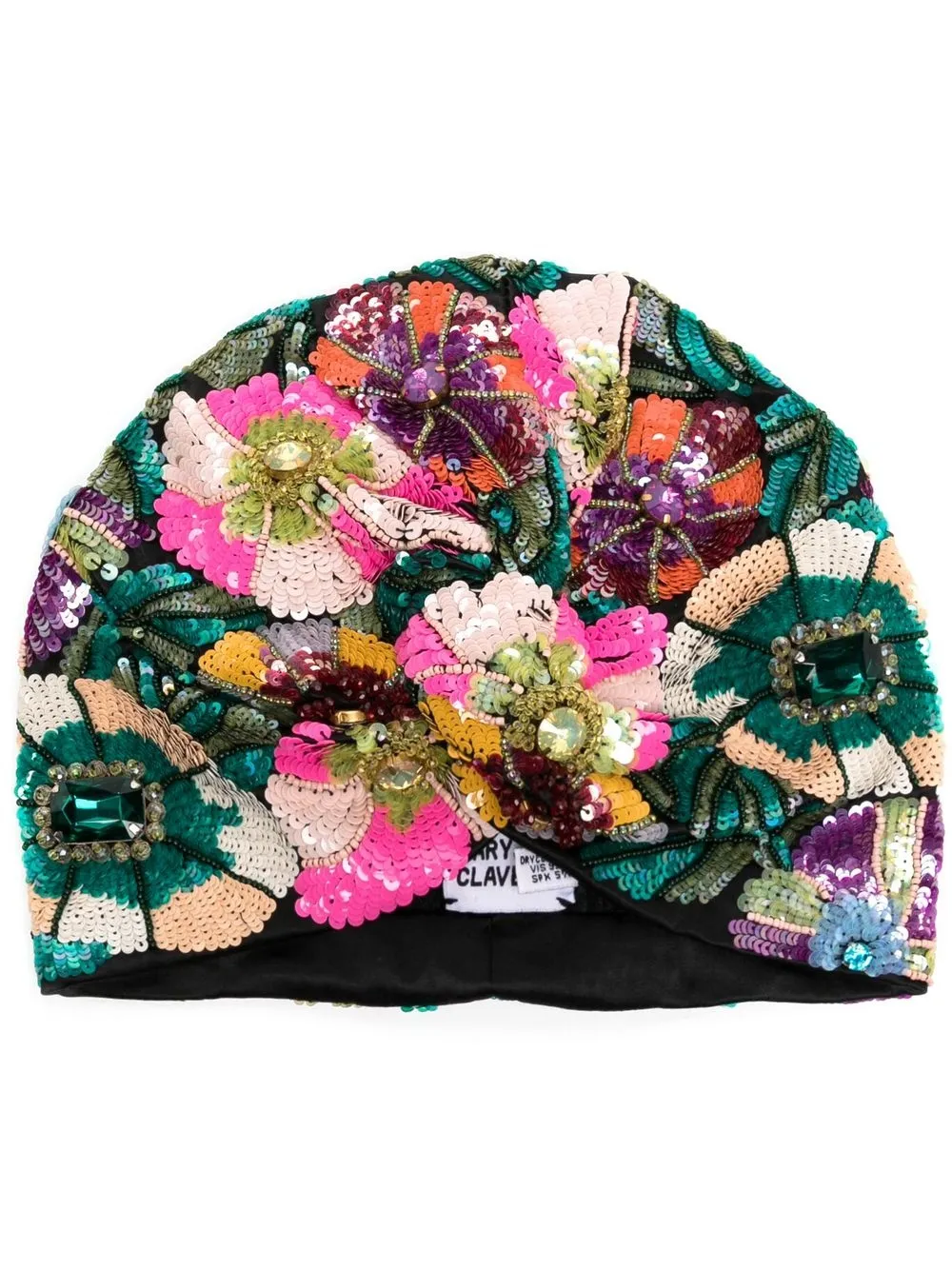 

MaryJane Claverol sequin-embellished knot-detail turban - Multicolour