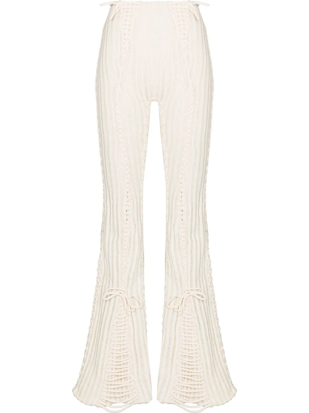 

Isa Boulder lace-up flared trousers - White