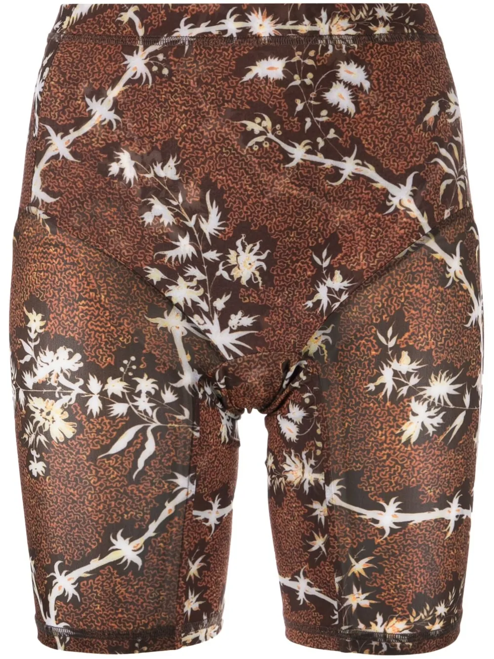 

KNWLS Lena floral-print shorts - Brown