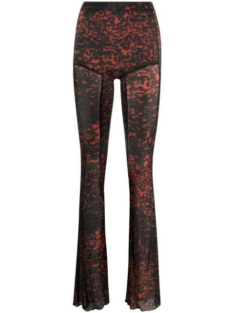 KNWLS Halcyon graffiti-print flared trousers