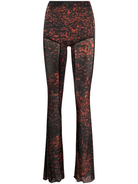 KNWLS Halcyon graffiti-print flared trousers