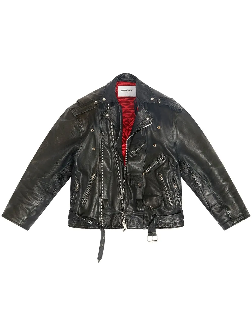 Balenciaga zipped biker jacket - Black
