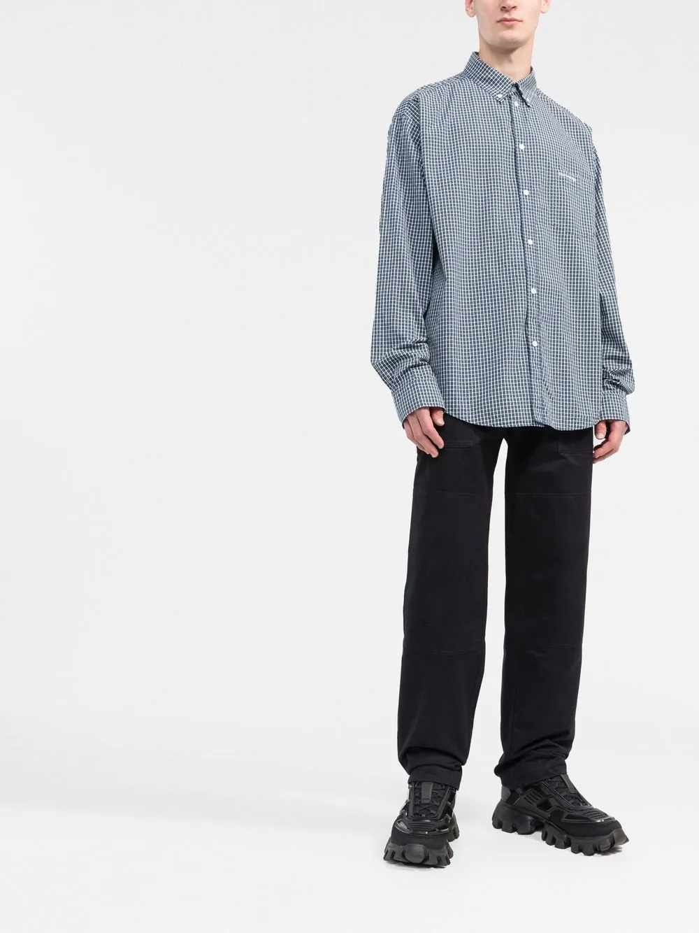 Balenciaga Overhemd met patroon - Blauw