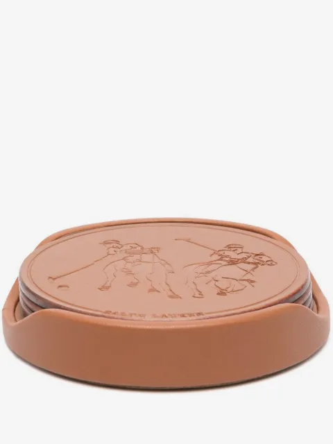 Ralph Lauren Home Jogo 4 porta-copos Garrett de couro