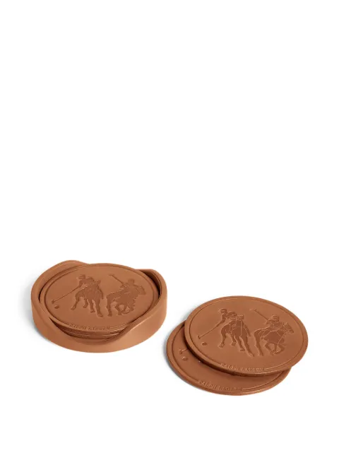 Ralph Lauren Home Jogo 4 porta-copos Garrett de couro
