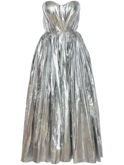 Alexander McQueen vestido midi con acabado metalizado