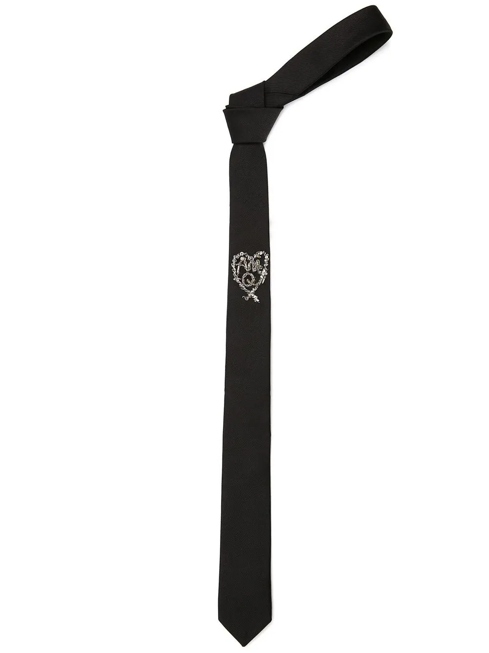 

Alexander McQueen sequin logo-embroidered tie - Black