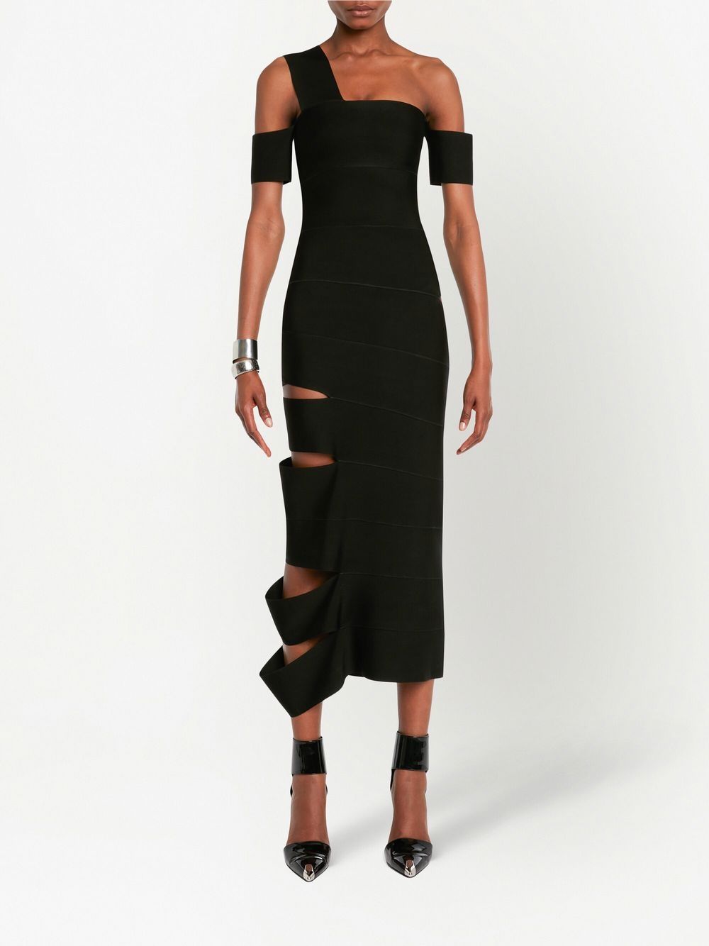 Alexander McQueen Asymmetrische jurk - Zwart