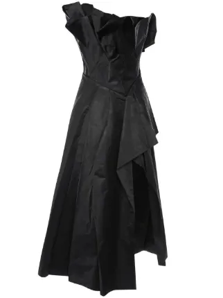 Alexander McQueen Asymmetric Strapless Midi Dress - Farfetch