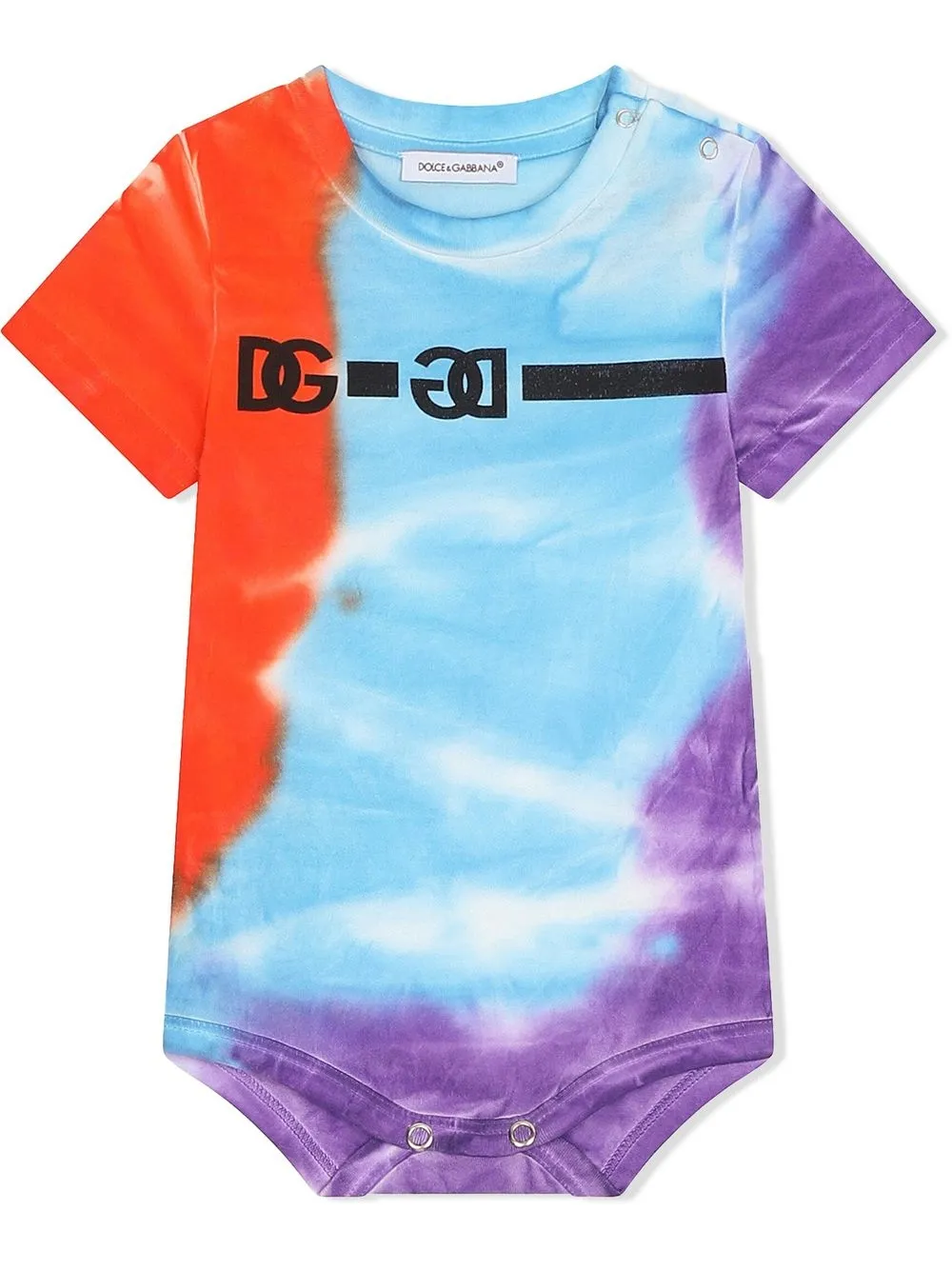 

Dolce & Gabbana Kids body con estampado tie-dye y logo - Multicolor