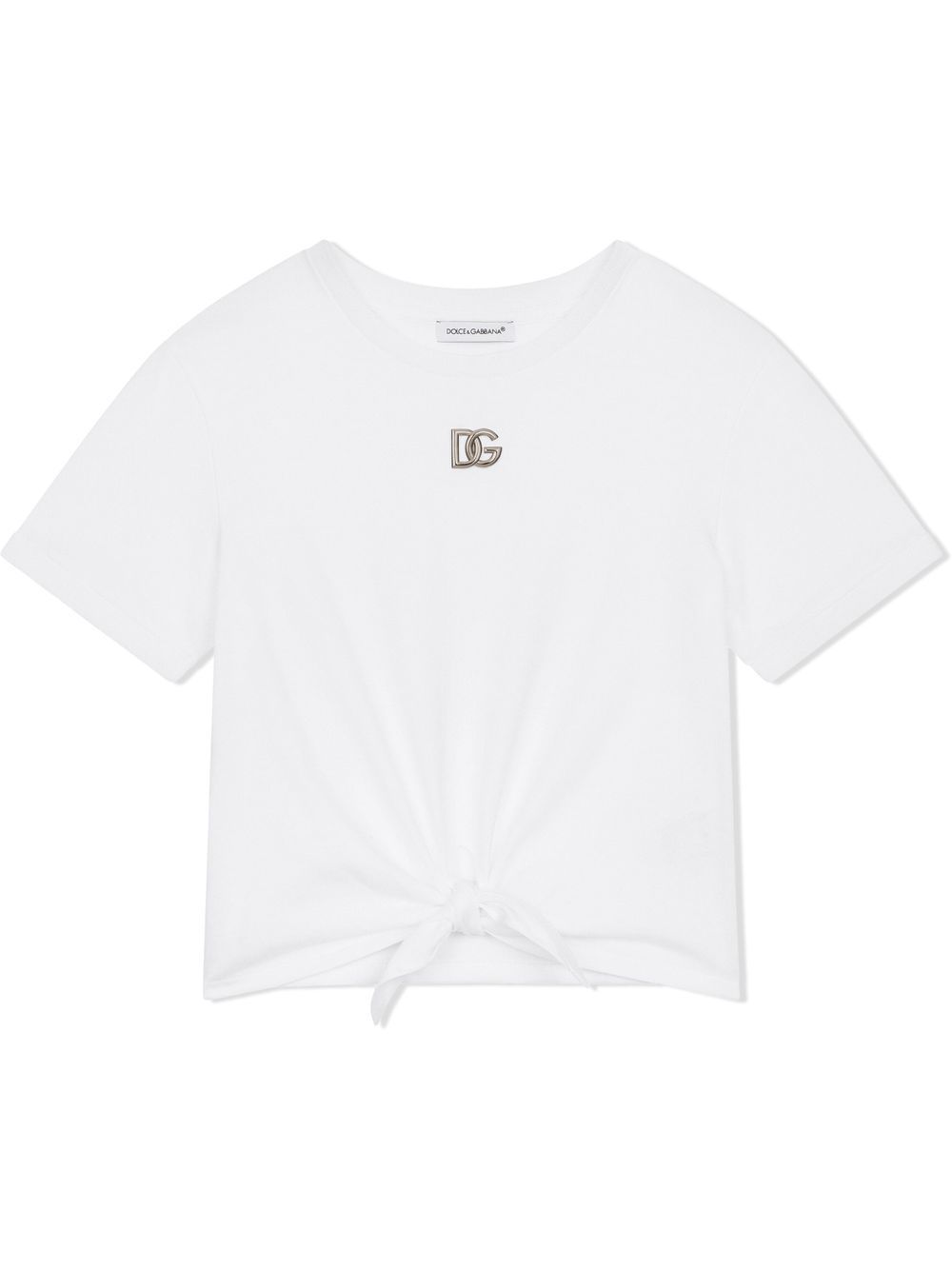 

Dolce & Gabbana Kids DG logo-plaque cotton T-shirt - White