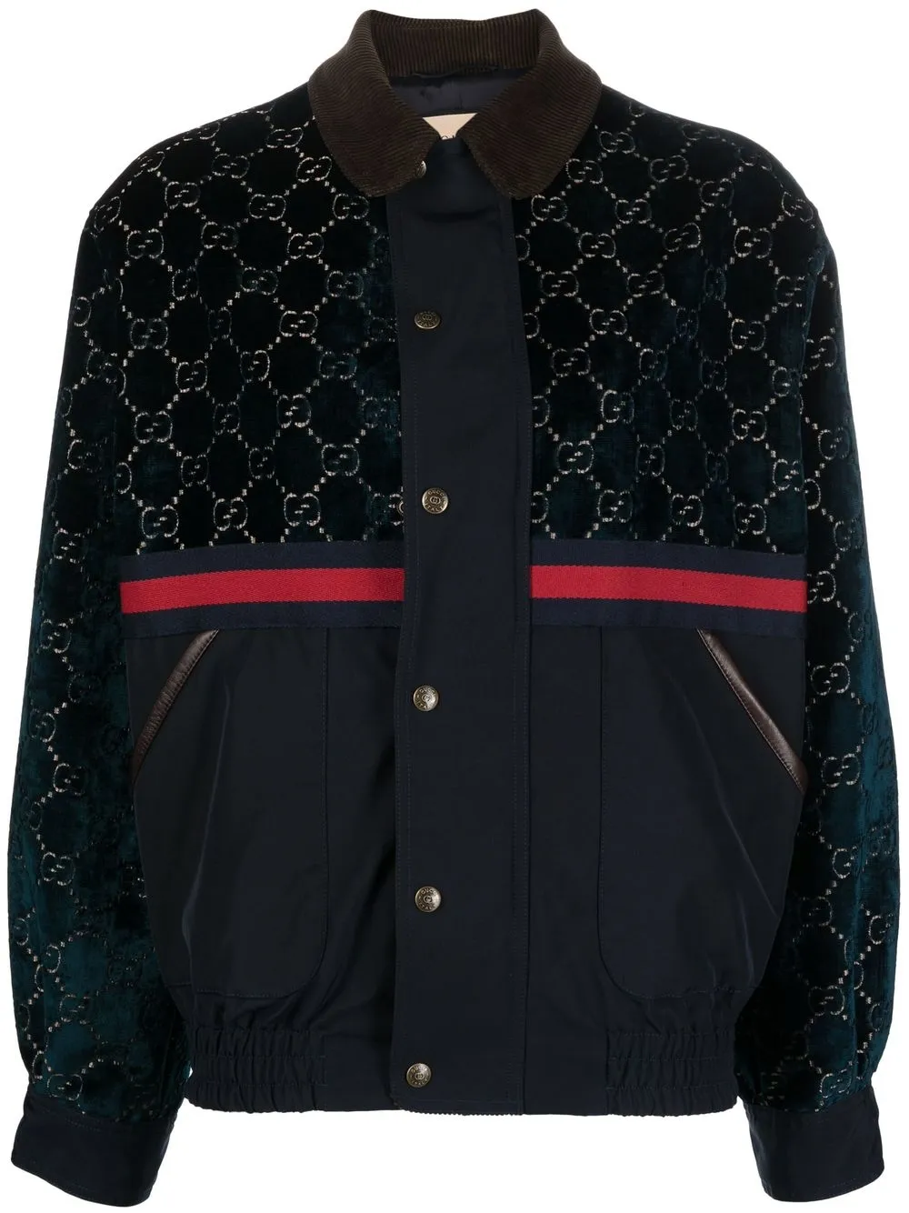 

Gucci chamarra oversize con monograma - Azul