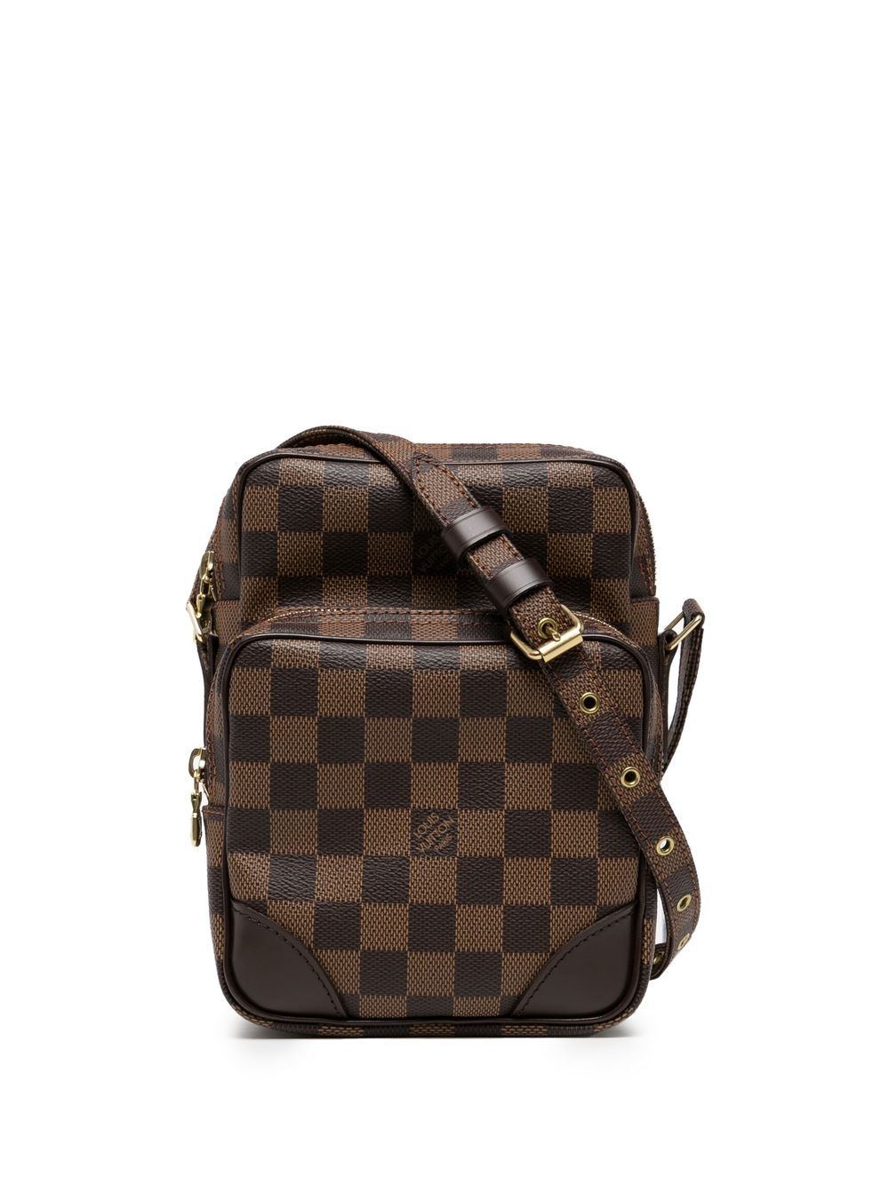 Pre-owned Louis Vuitton 2008  Damier Ebène Amazon Crossbody Bag In Brown